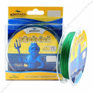 Шнур плетеный Namazu "Supahiro" 4Х, L-100 м, d-0,28 мм, test-18,15 кг, болотно-зеленый (мох)100/