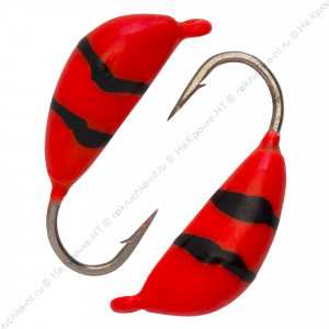 Мормышка вольфрамовая "Condor", Банан d 2,0 мм, вес 0,3 гр, красный-винт