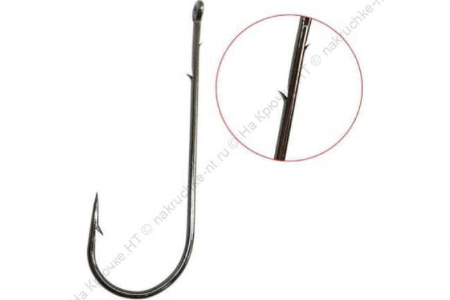 Крючок KOI ROUND BEND WORM, размер 30 (INT), цвет BN, офсетный (10 шт.)