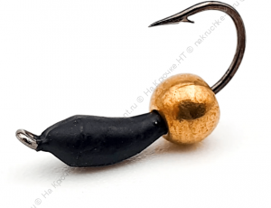 Мормышка вольфрам Уралка с латунным шариком 0,6 гр.2.5мм