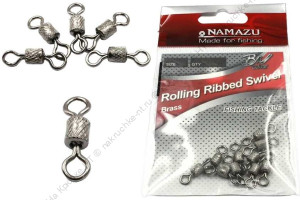 Вертлюг Namazu ROLLING RIBBED SWIVEL, латунь, цв. BN, р. 4/0, test-125 кг (уп.5 шт)