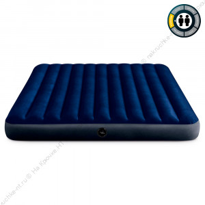 Матрас кемпинговый флок 183х203х25 см  3-х местный без насоса (64755) INTEX