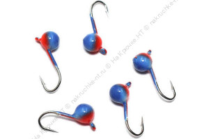 Мормышка вольф"ЯМАН"Шар с ушк, р.3, вес 0,30 цв.красно-синий