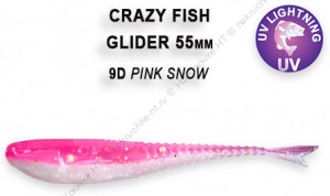 GLIDER 2,2" 35-55-9d-6-F плавающие Силиконовые приманки Crazy Fish