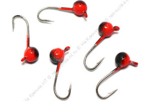 Мормышка вольф"ЯМАН"Шар с ушк, р.3, вес 0,30 цв.черн./красн.