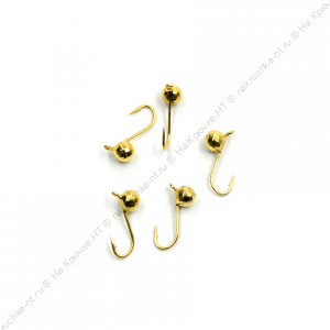 Мормышка вольф"ЯМАН"Шар фигурный с ушком, р.2,5, вес 0,20 цв.золото