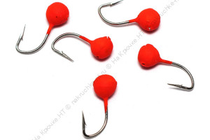 Мормышка вольф. точеная "ЯМАН" Дробь с отв., р.3, вес 0,3, цв. красный