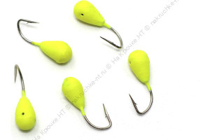 Мормышка вольф. точеная "ЯМАН" Капля с отв., р.3, вес 0,6, цв. желтый