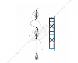 Оснастка фидерная Яман «Убийца карася №2», кормушка витая пружина 45 мм-2шт., груз капля 30г, плетен