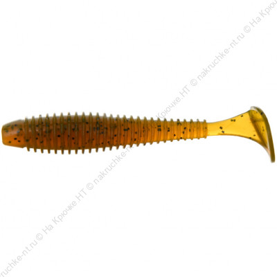 FLAGMAN Виброхвост Mystic Fish Fat 3,8 120 Green Pumpkin 9,5см 4шт