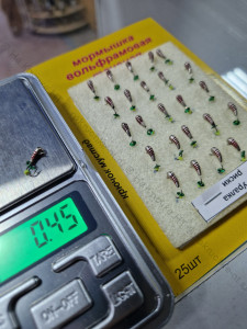 Мормышка вольф.точеная Уралка Риски D-3мм/вес- 0,45гр серебро/красная полоса