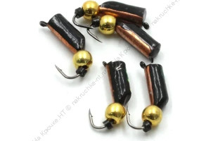 Мормышка вольф. безнасадочная "ЯМАН" Столбик №7, d-2.5 мм, L-9.5 мм, вес 0,90 гр., фц. желтый шар, ц