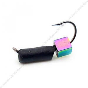 Мормышка вольфрамовая Столбик с кубиком "Хамелеон" d-2,5 0,7гр (350) цв. черный