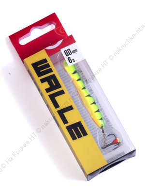 Блесна вертикал. зим. Lucky John WALLE с цеп. и кр. 60мм TIGER блистер