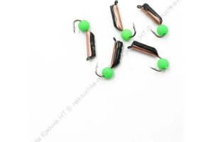 Мормышка вольф. безнасадочная "ЯМАН" Столбик №7, d-2.5 мм, L-9.5 мм, вес 0,90 гр., фц. зеленый шар,