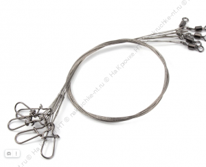 Поводок стальной NAMAZU Leader 1х7, d-0,54 мм, L-60 см, test- 41 кг (уп. 3 шт.)