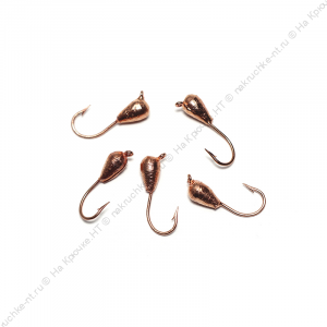 Мормышка вольф. точеная "ЯМАН" Капля с ушк., р.3, вес 0,6, цв. медь