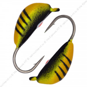 Мормышка вольфрамовая "Condor", Банан d 2,5 мм, вес 0,5 гр, цвет YGB c красной точкой