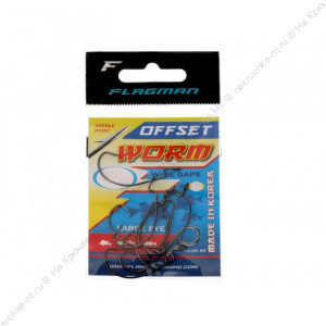 FLAGMAN Крючок Wide Range Worm Big Eye №4 9шт