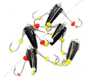 Мормышка вольф. безнасадочная "ЯМАН" Ведьма с 3-мя крючками, d-4 мм, вес 1,6 г