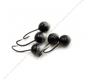 Мормышка "ЯМАН" шар с отв.,цв.BN, с фосф. пяткой, d 6, вес 1,2 г