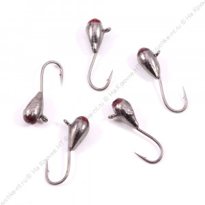 Мормышка вольф. точеная "ЯМАН" Капля с ушк., р.3, вес 0,6, цв. черн. никель