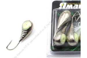 Мормышка "ЯМАН" литая ракушка.,цв.NL с фосф. глазком