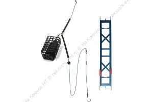 Оснастка фидерная Яман «Лещ», кормушка 80 г, плетеный шнур 0,15 мм, крючок №8 Chinu Ring, на мотовил