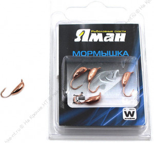 Мормышка вольф"ЯМАН"Банан с ушк, р.2,50,вес 0,70,цв.медь