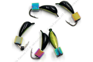 Мормышка вольф. безнасадочная "ЯМАН" Малек №3, d-3 мм, L-8 мм, вес 0,60 гр., кубик хамелеон