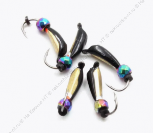 Мормышка вольф. безнасадочная "ЯМАН" Гвоздик №2(w), вес 0,45 гр., кристалл хамелеон, цв. латунь