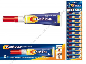 Клей моментальный универсальный "Склейкин", 3 г, отрывной блистер
