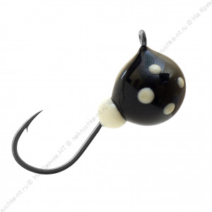 Мормышка ДРОБИНА С УШКОМ (обмазка-точки) 3,5 мм черная
