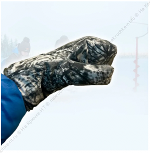 Варежки шубенки для рыбалки и охоты. Цвет серый камуфляж