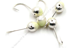 Мормышка "ЯМАН" шар с отв.,цв.SILVER PLATED, с фосф. пяткой, d 4, вес 0,4 г