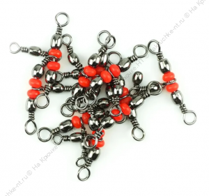 Вертлюг тройной Namazu TRIPPLE SWIVEL, латунь, цв. BN, р. 5 х 7, test-27 кг (уп.10 шт)/1000/