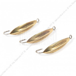 Блесна вертикальная "Яман" Жучок с тройником,размер 25 мм, вес 1,5 г, цвет медь