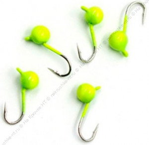 Мормышка вольф"ЯМАН"Шар с ушк, р.4, вес 0,80 цв.лимон