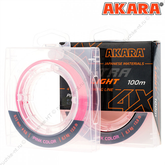 Шнур Akara Ultra Light Pink 100 м 0,06 Шнур Akara Ultra Light Pink 100 м 0,06