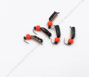 Мормышка вольф. безнасадочная "ЯМАН" Столбик №3, d-2 мм, L-7 мм, вес 0,46 гр., фц. красный шар, цв.