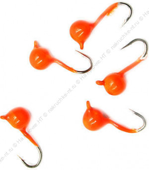 Мормышка вольф"ЯМАН"Шар с ушк, р.4, вес 0,80 цв.оранж.