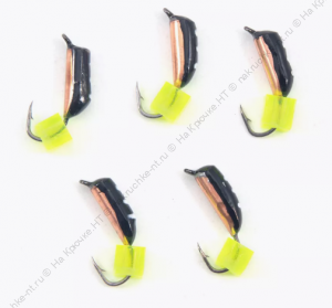 Мормышка вольф. безнасадочная "ЯМАН" Столбик №3, d-2 мм, L-7 мм, вес 0,50 гр., фц. желтый кубик, цв.