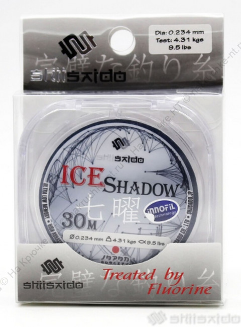 Леска Shii Saido Ice Shadow, L-30 м, d-0,074 мм, test-0,48 кг, прозрачная