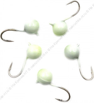 Мормышка вольф"ЯМАН"Шар с ушк, р.4, вес 0,80 цв.фосф.