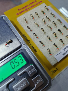 Мормышка вольф.точеная Капля Комби  D-3,2мм/вес- 0,53гр латунь/черный