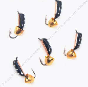 Мормышка вольф. безнасадочная "ЯМАН" Столбик №3, d-2 мм, L-7 мм, вес 0,60 гр., колокол золото , цв.