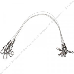 Поводок стальной NAMAZU Leader 1х7, d-0,24 мм, L-20 см, test- 7 кг (уп. 5 шт.)