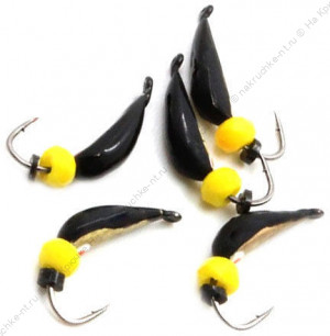 Мормышка вольф. безнасадочная "ЯМАН" Капелька №2, вес 0,45 гр., кристалл желтый, цв. латунь