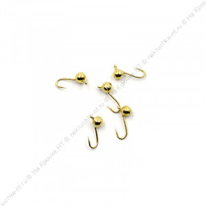 Мормышка вольф"ЯМАН"Шар с ушк, р.2,5, вес 0,10 цв.золото