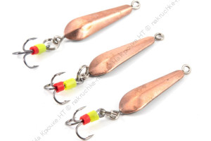 Блесна вертикальная "Яман" Клопик с тройником ,размер 25 мм, вес 1,7 г, цвет медь